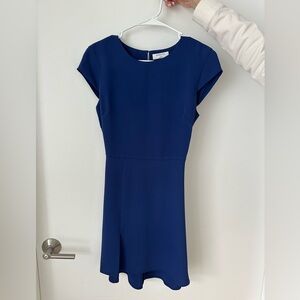 Babaton Royal Blue Cap-Sleeve Mini Dress